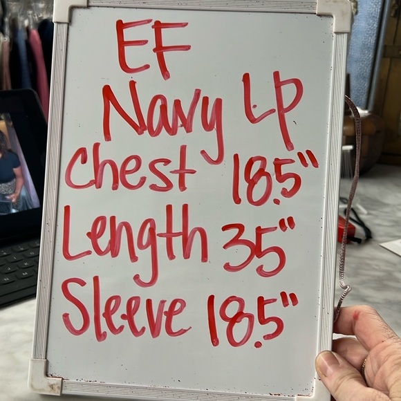 Eileen Fisher Navy Viscose Spandex Blend Jersey Knit Dress Quarter Sleeve L/P - Picture 5 of 7